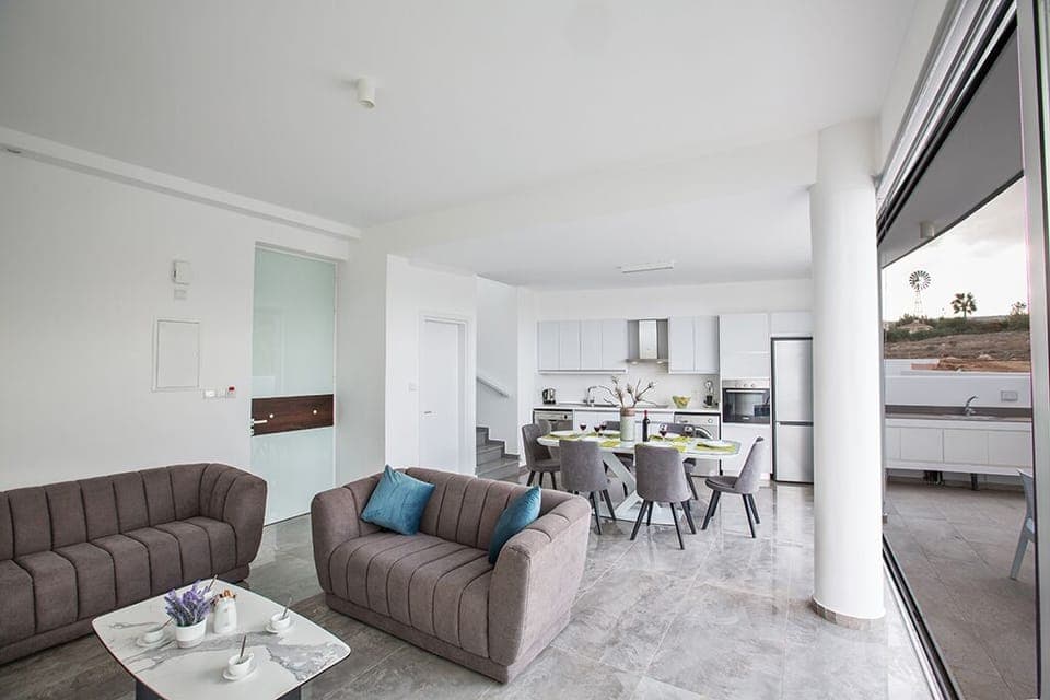 Living room and dining area