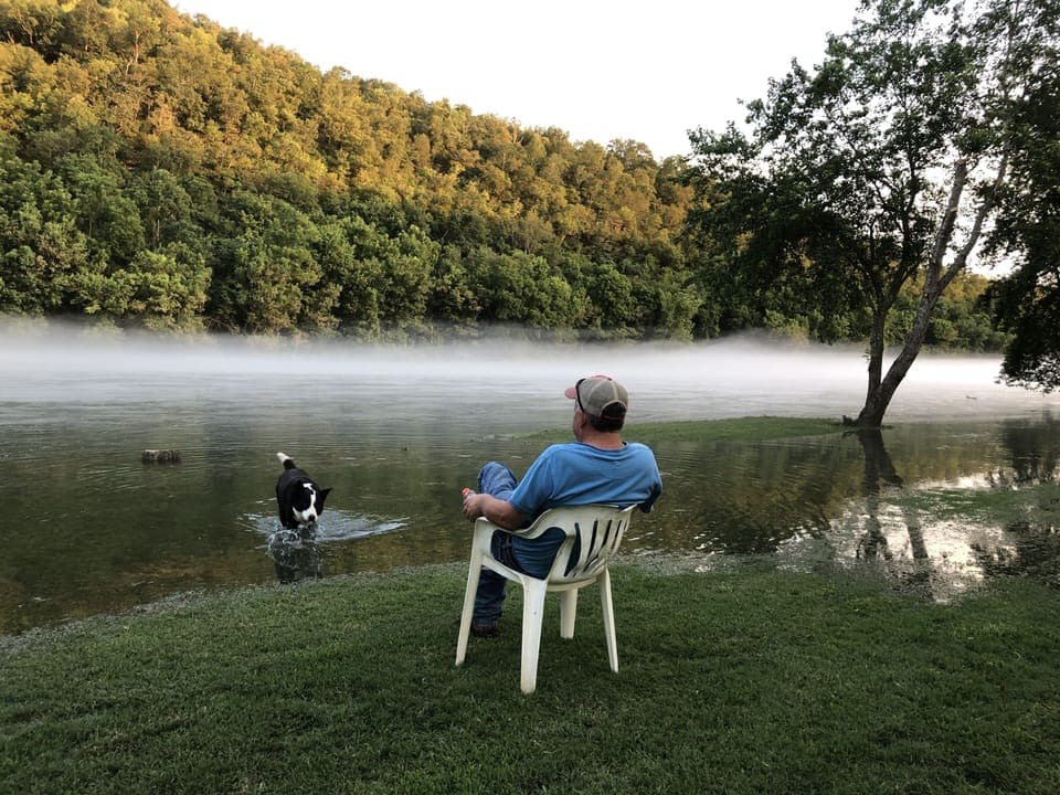 This is our private landing with the bluff on the opposite side of the river. 