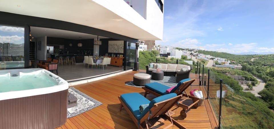 Big terrace with hot tube