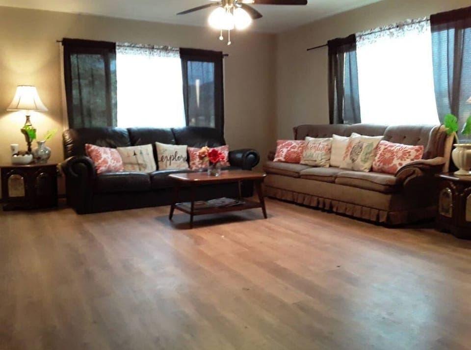 A  huge living room.