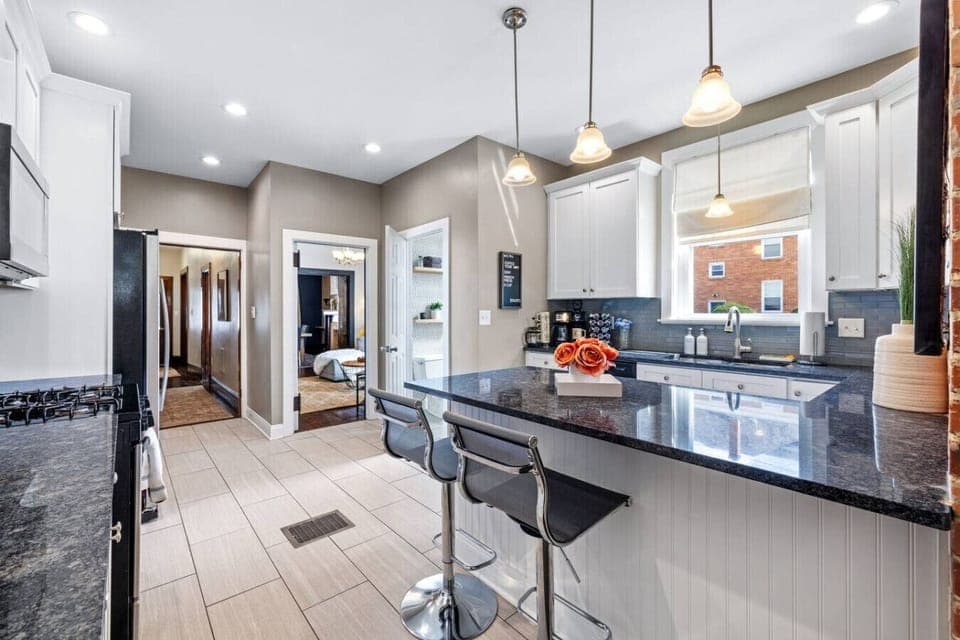 From Breakfast to Happy Hour – The island bar invites casual bites, drinks, or just keeping the chef company.