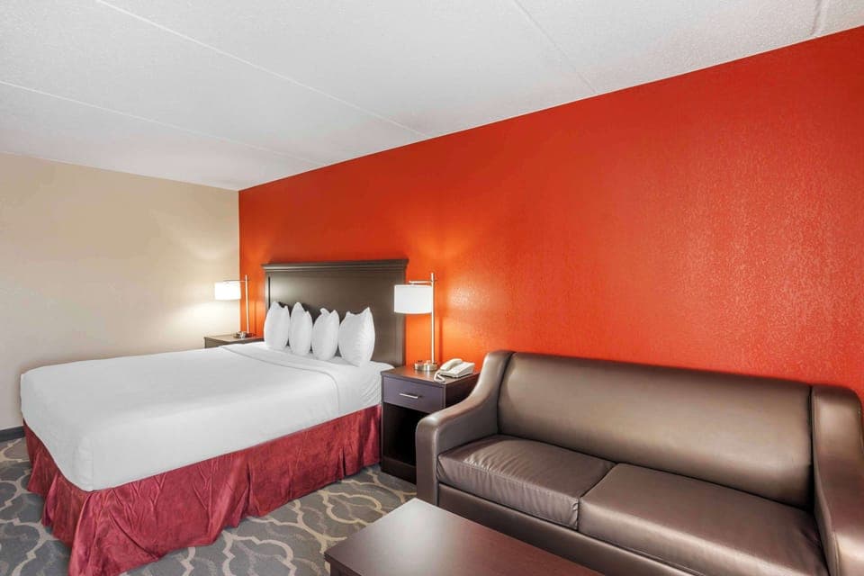 Standard Room, 1 King Bed, Non Smoking, Refrigerator & Microwave (Pet Friendly;with Sofabed) | Laptop workspace, blackout drapes, iron/ironing board