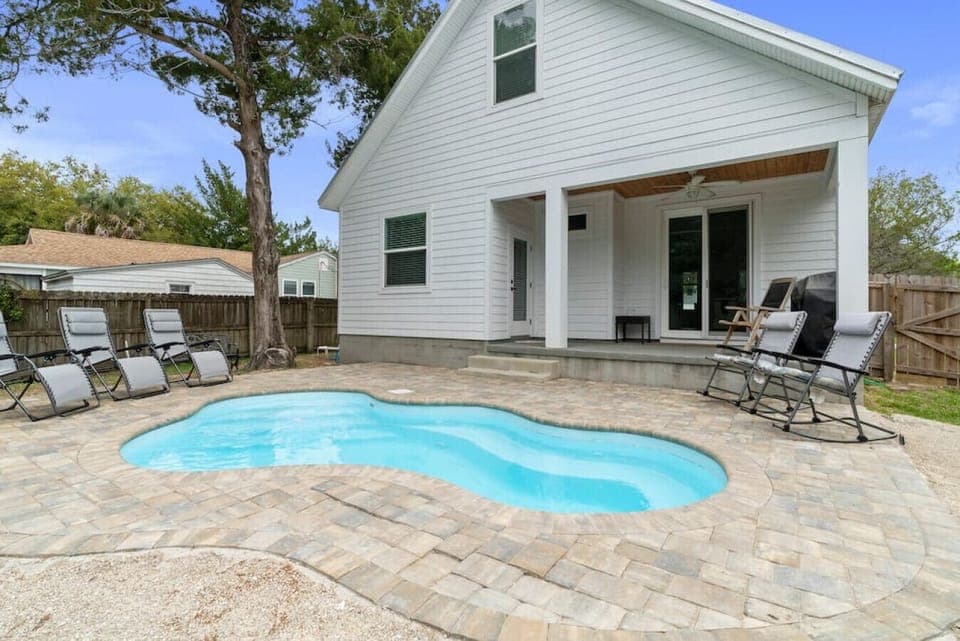 Cool off in the pool. Dip in and enjoy!  Fully fenced for your privacy.