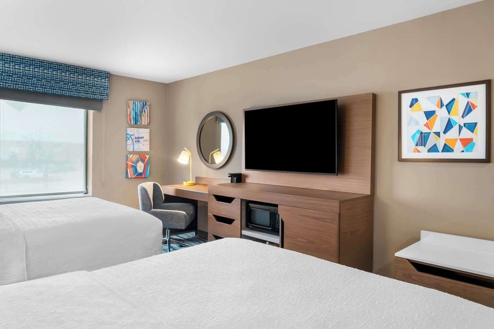 Two Queen Beds | Desk, iron/ironing board, free WiFi, bed sheets