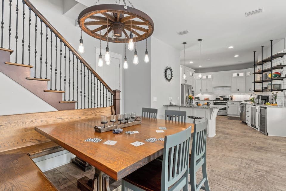 Chic dining area.