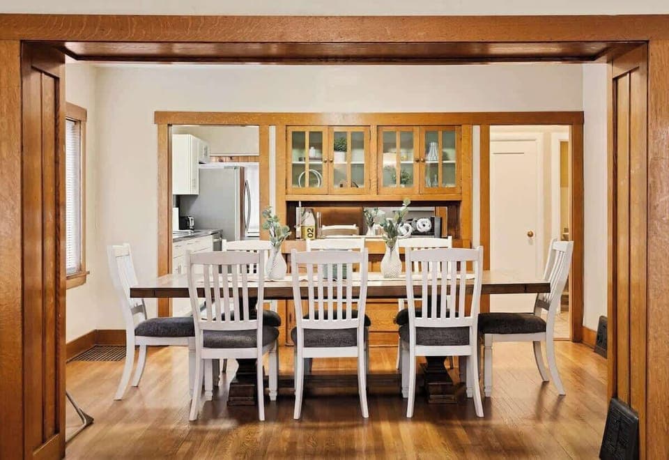 Dining room with seating for eight