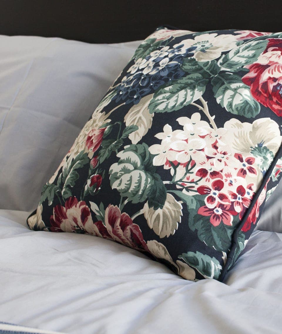 Soft pillows on the bed.