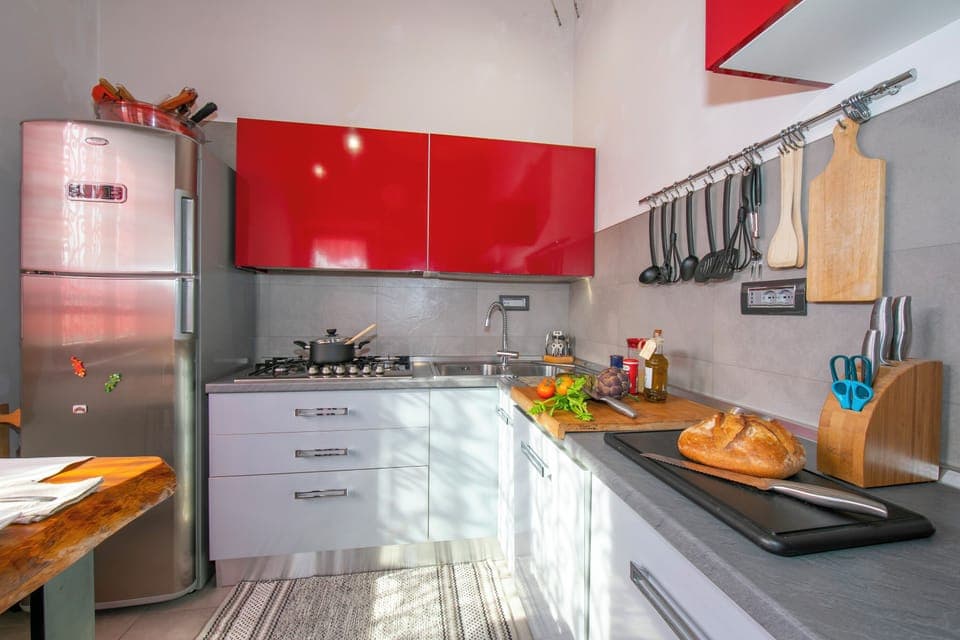 Family Villa, Multiple Bedrooms, 2 Bathrooms, Mountainside (Villa Laura Private Pool and Garden) | Private kitchen | Full-size fridge, microwave, oven, stovetop