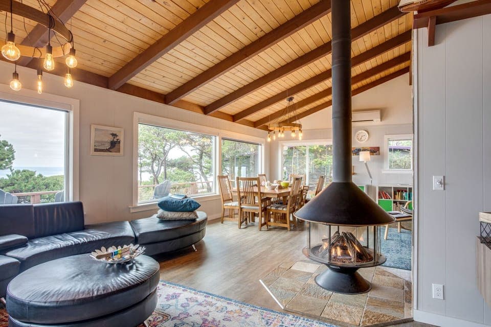 The large windows let in beautiful natural light.