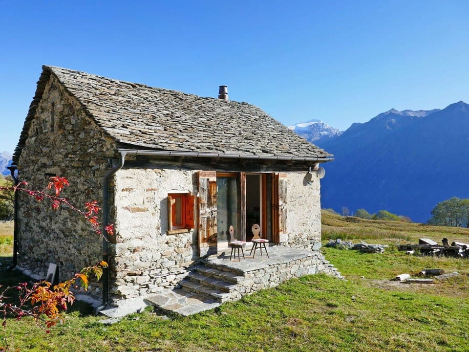 Mountain, House, Property, Cottage, Sky, Alps, Mountain Range, Building, Hut, Rural Area