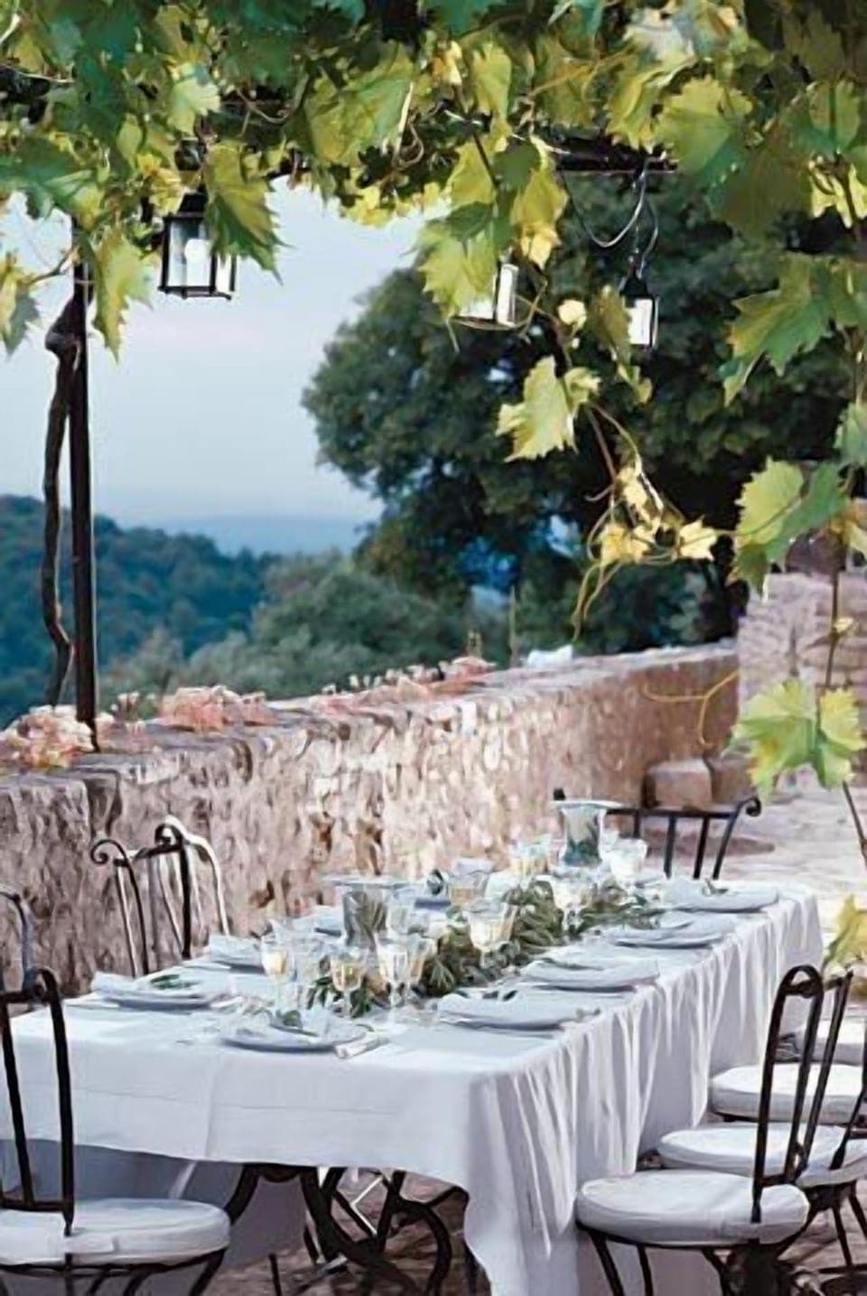 Outdoor banquet area