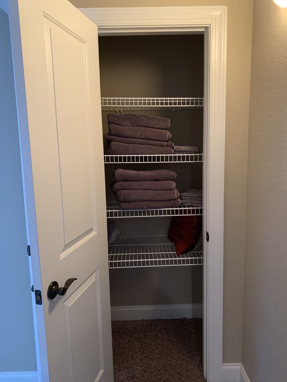 Upstairs hallway linen closet