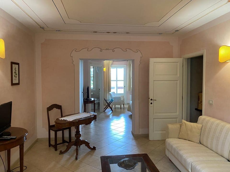 Junior Suite | Living area | 32-inch flat-screen TV with digital channels, TV, first-run movies