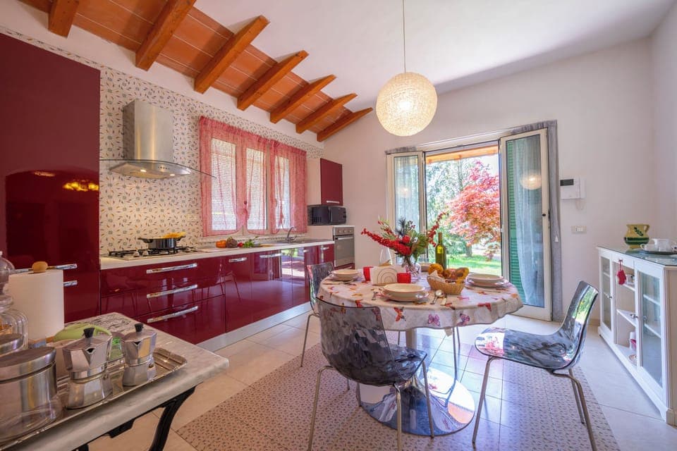 Family Villa, Multiple Bedrooms, Mountainside (Villa Clara few km from the sea) | Private kitchen | Full-size fridge, microwave, oven, stovetop