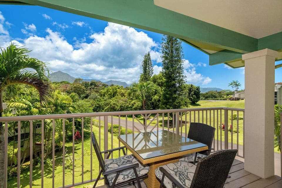 Villas of Kamalii 40 mountain view lanai - You can enjoy some al fresco dining on the balcony lanai, or simply sit and take in your beautiful surroundings.