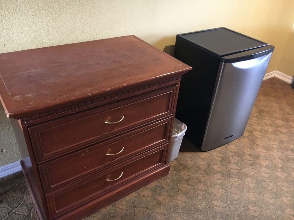 Desk, blackout drapes, iron/ironing board, WiFi