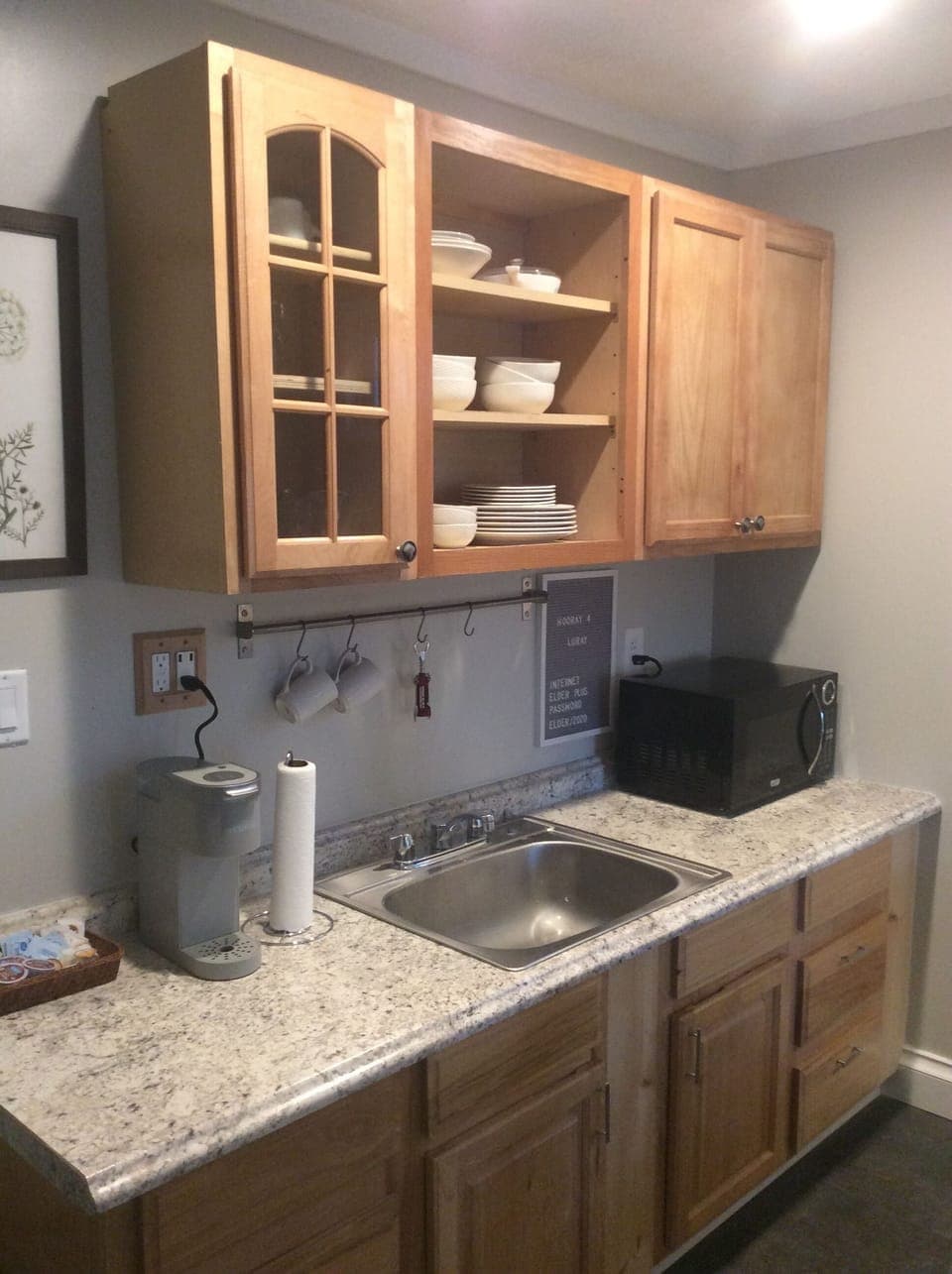 Galley kitchen.