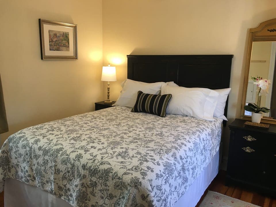 Queen-sized bed.