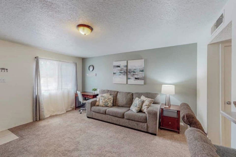 Living room space with pullout couch