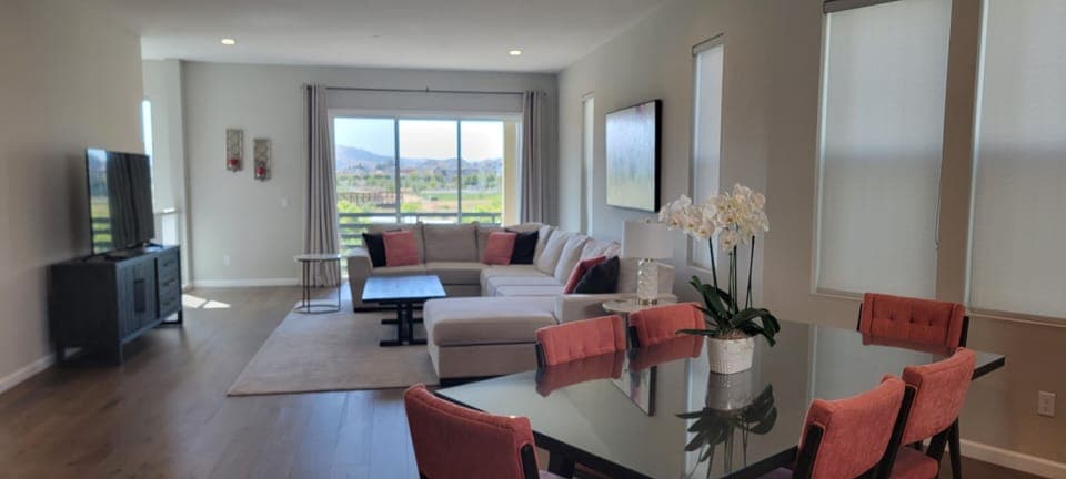 Dining area and living room 