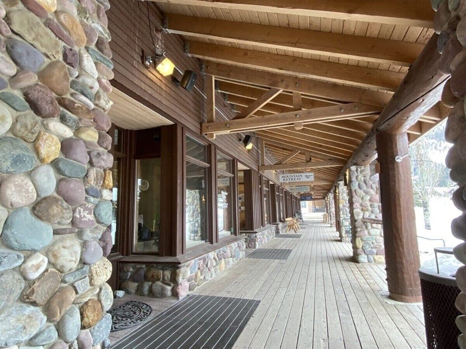 Kintla Lodge Building is at the end of the Boardwalk on the Village