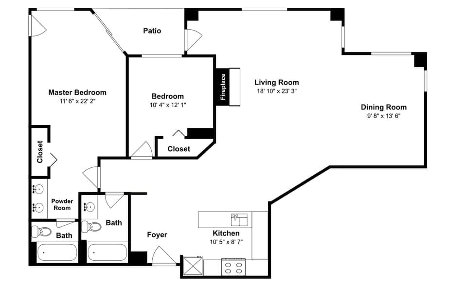 Condo, 2 Bedrooms | Floor plan