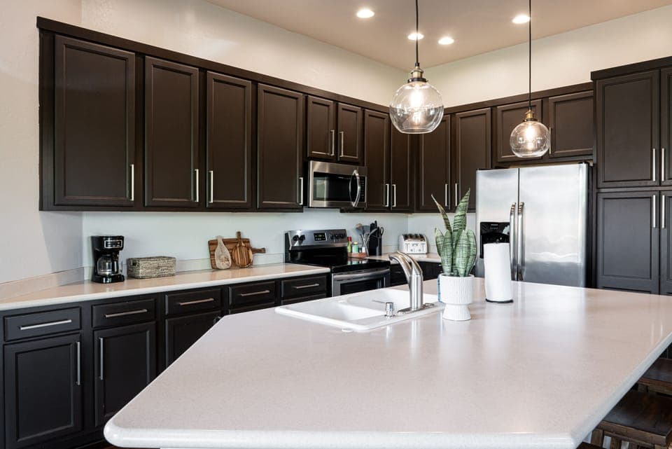 Plenty of Stone Counter Space to Make Meal Prep and Entertaining a Breeze