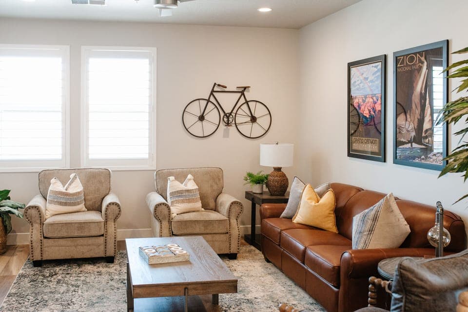 Comfortable seating with warm, modern décor, perfect for relaxing after a day of exploring.