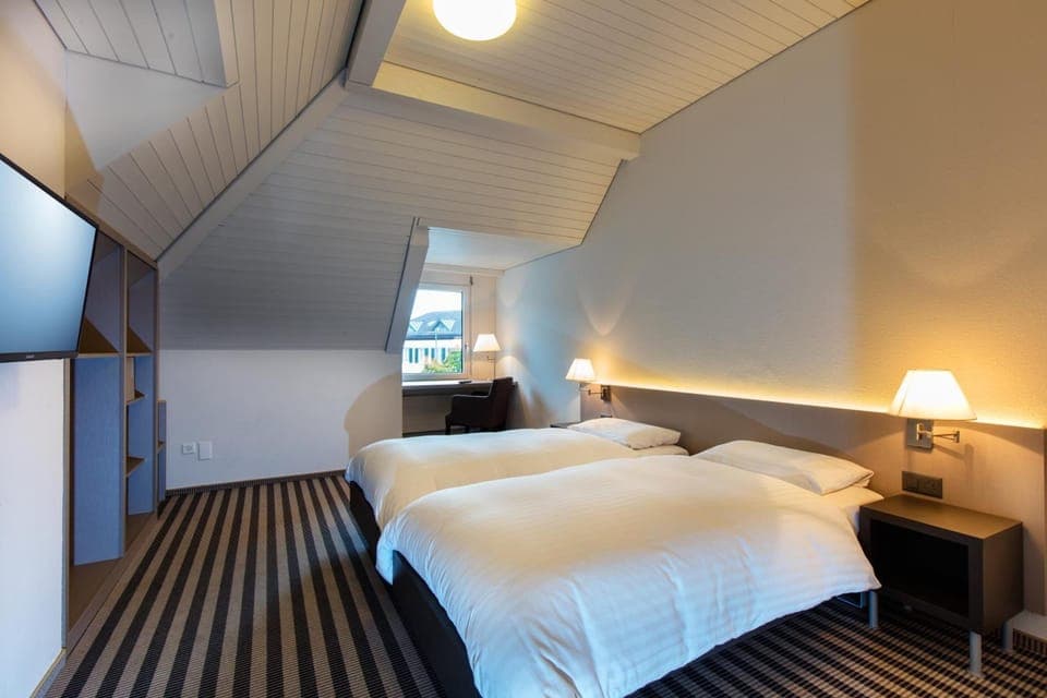 Hypo-allergenic bedding, desk, blackout drapes, free WiFi