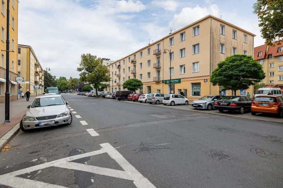 The building's surroundings. 