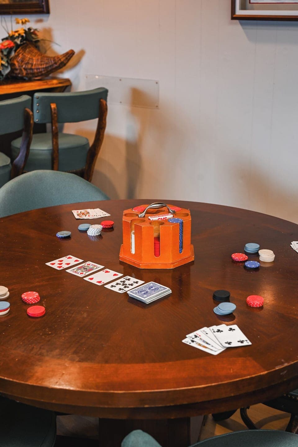 Our poker table in action!