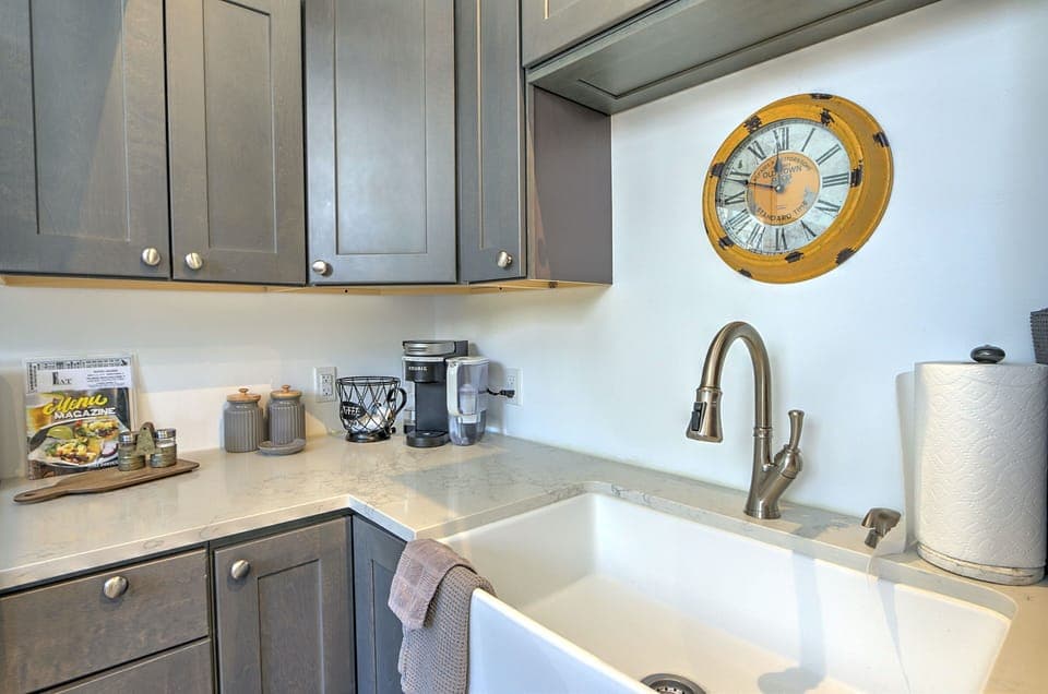 Coffee Bar with Keurig Pods.