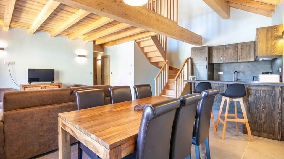 Settle into the dining area and enjoy a nice meal.