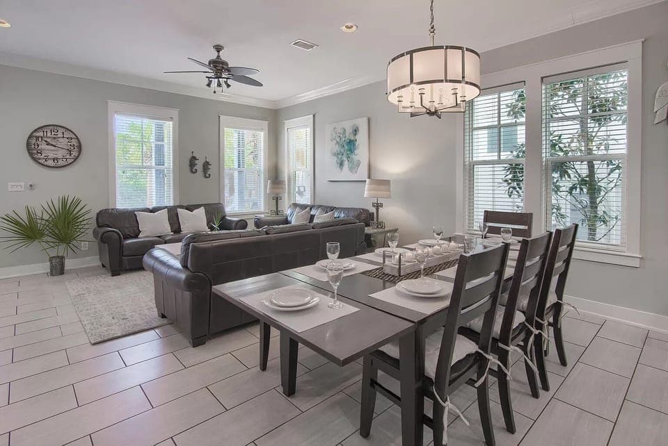 Dining and living areas