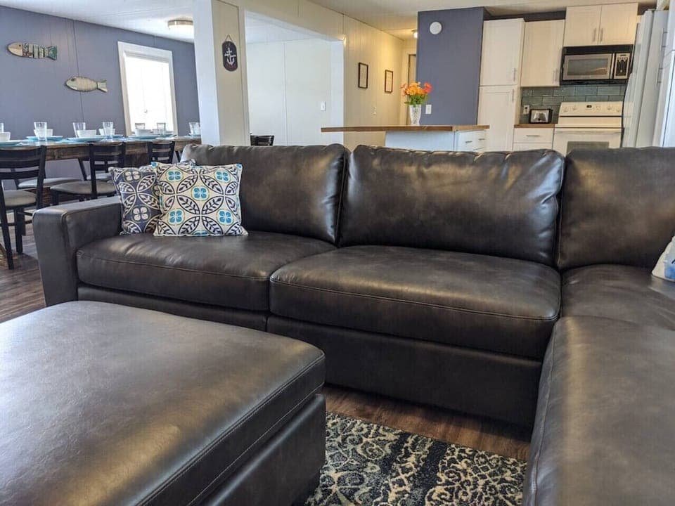 The large comfortable sectional provides plenty of room for seating