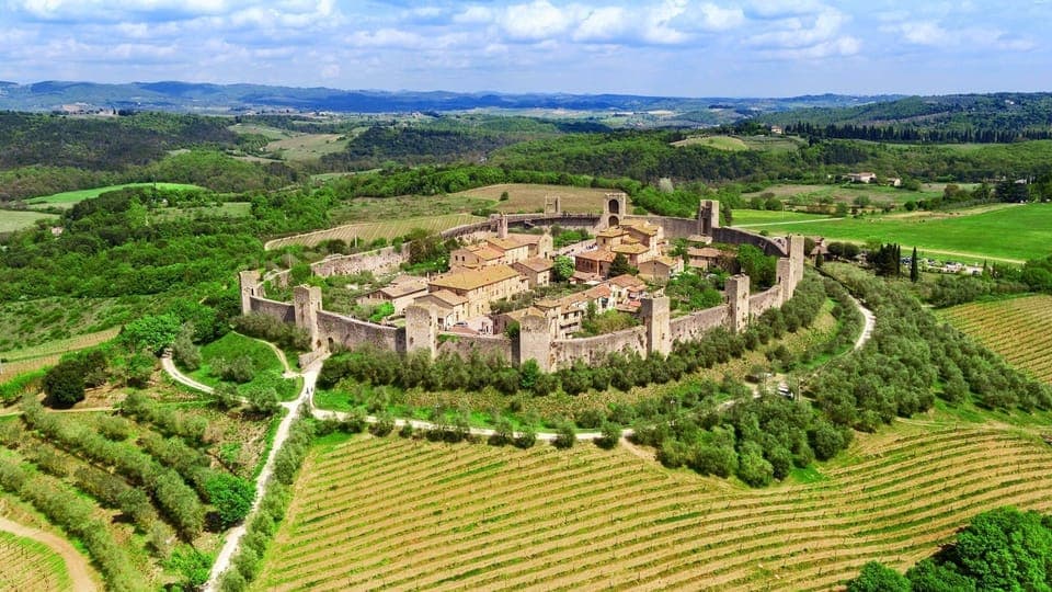 Monteriggioni is one of the best preserved walled towns only 15 minutes away