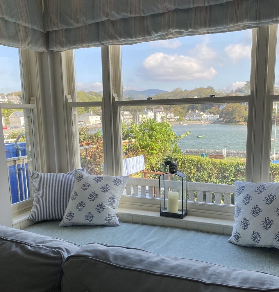 Sitting room window seat a great place to read and watch the world go by