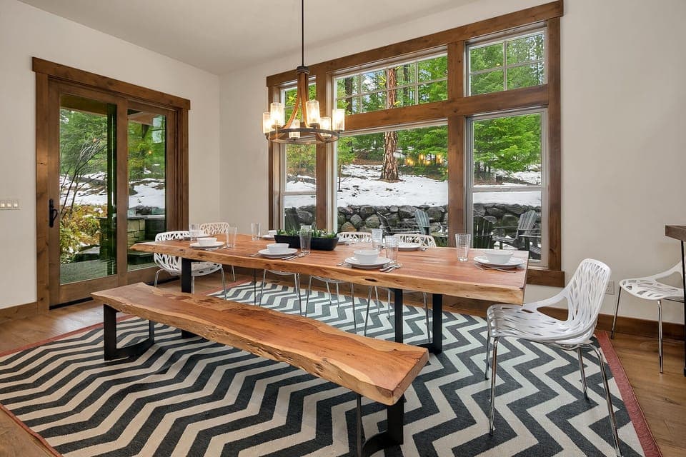 Eagle Aerie: - Large dining table seats 8 to 10.