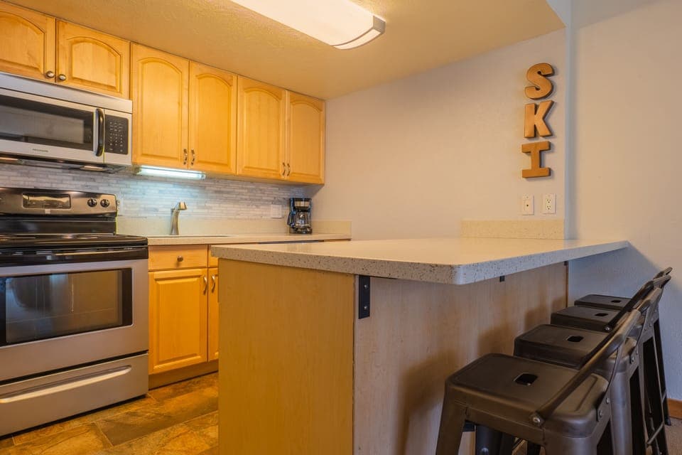 Open concept kitchen area.