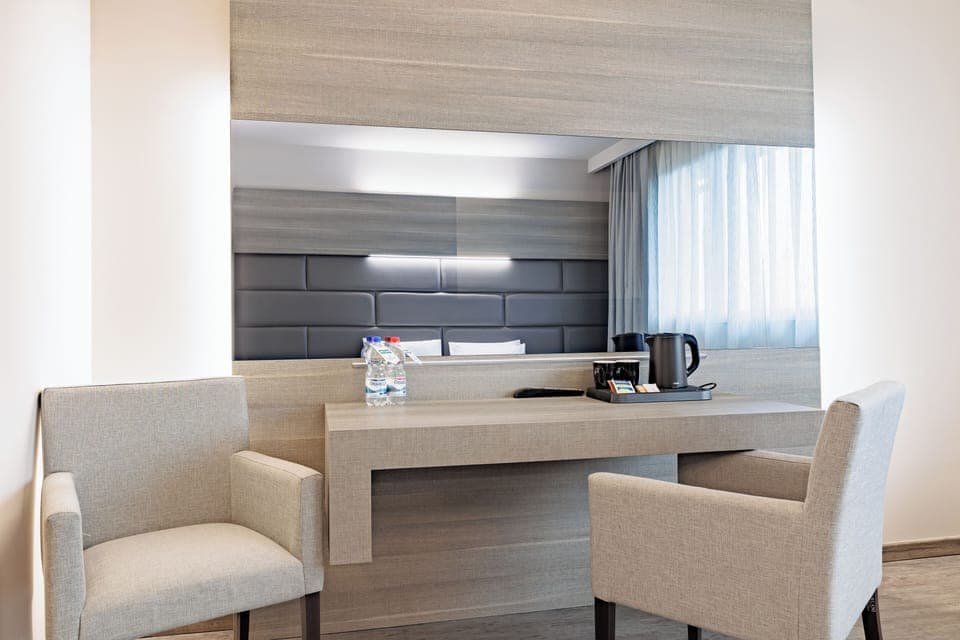 Comfort Room, 1 Double Bed with Sofa bed | Living area | 55-inch LCD TV with satellite channels, TV