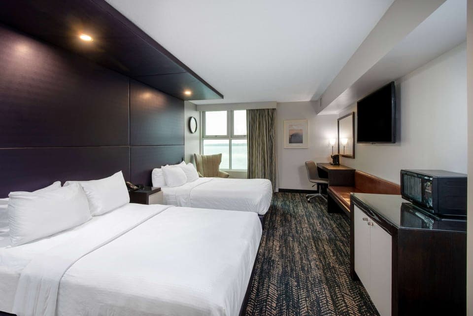 Room, 2 Queen Beds, Non Smoking, Lake View | In-room safe, desk, iron/ironing board, rollaway beds