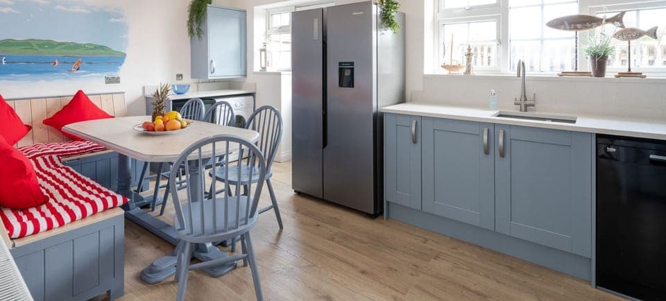 The Moorings - kitchen and fridge