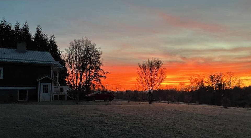 Farmhouse Winter Sunrise