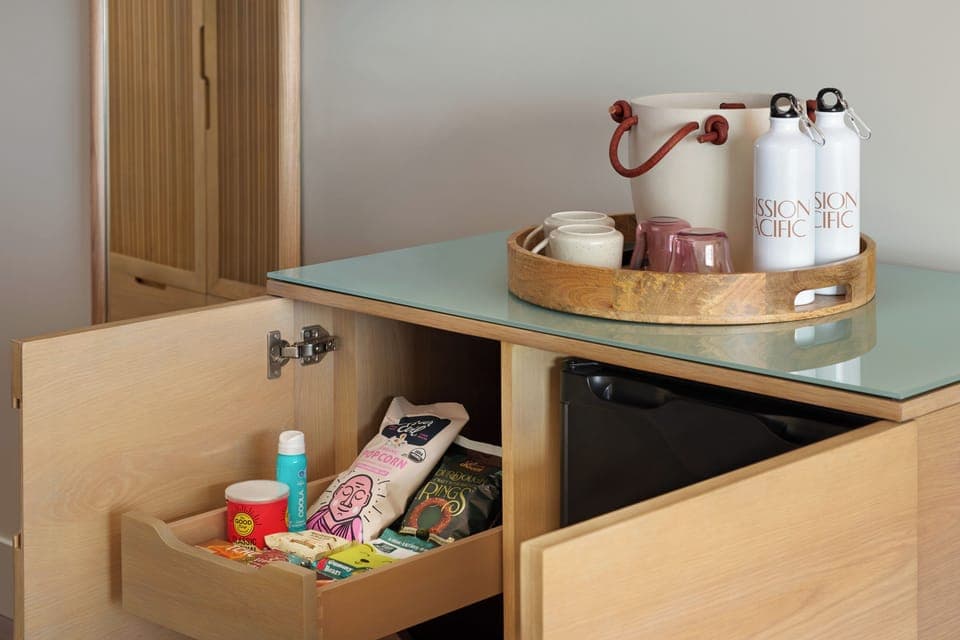 55-inch flat-screen TV with cable channels, TV, pay movies