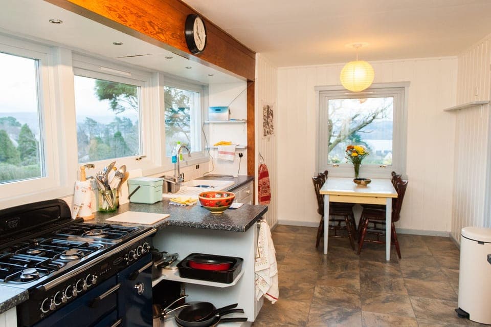 Kitchen. Range on the left.