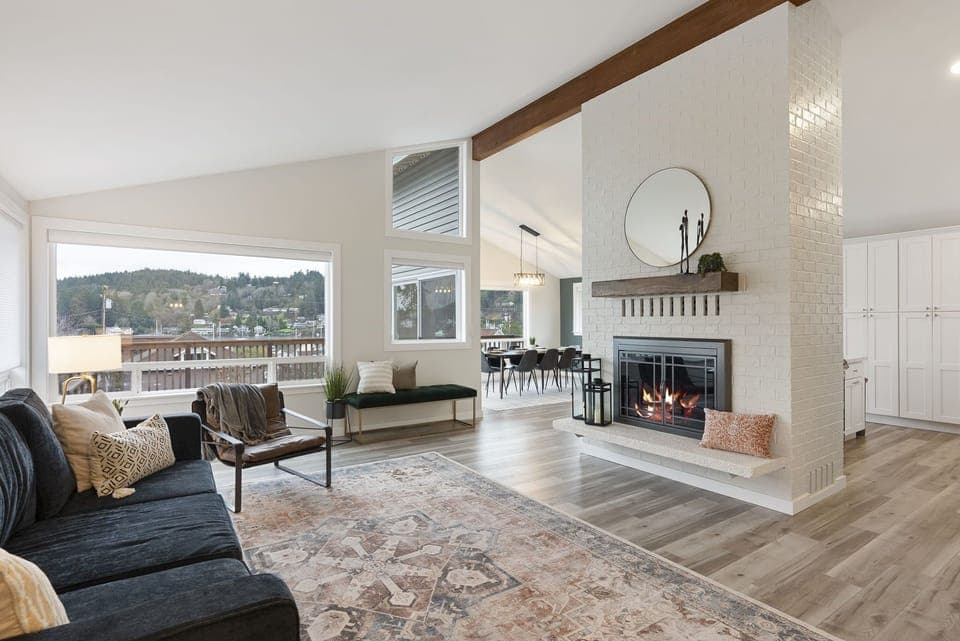 Our upstairs living room has a great view of the harbor.