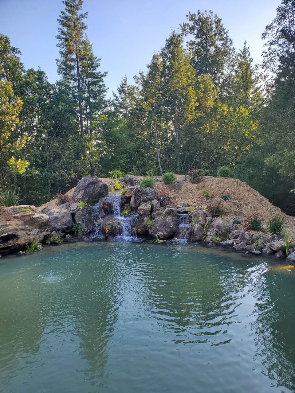 Outdoor natural swimming pond