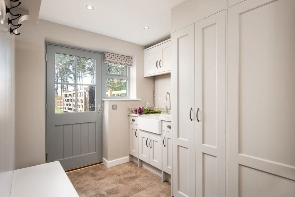 The Granary at Rothley East Shield - utility area and cloakroom with washing and drying facilities