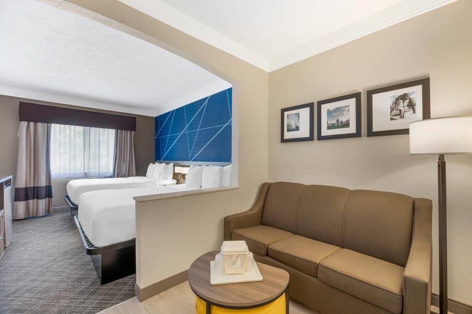 Suite, 2 Queen Beds, Non Smoking | Premium bedding, pillowtop beds, desk, laptop workspace