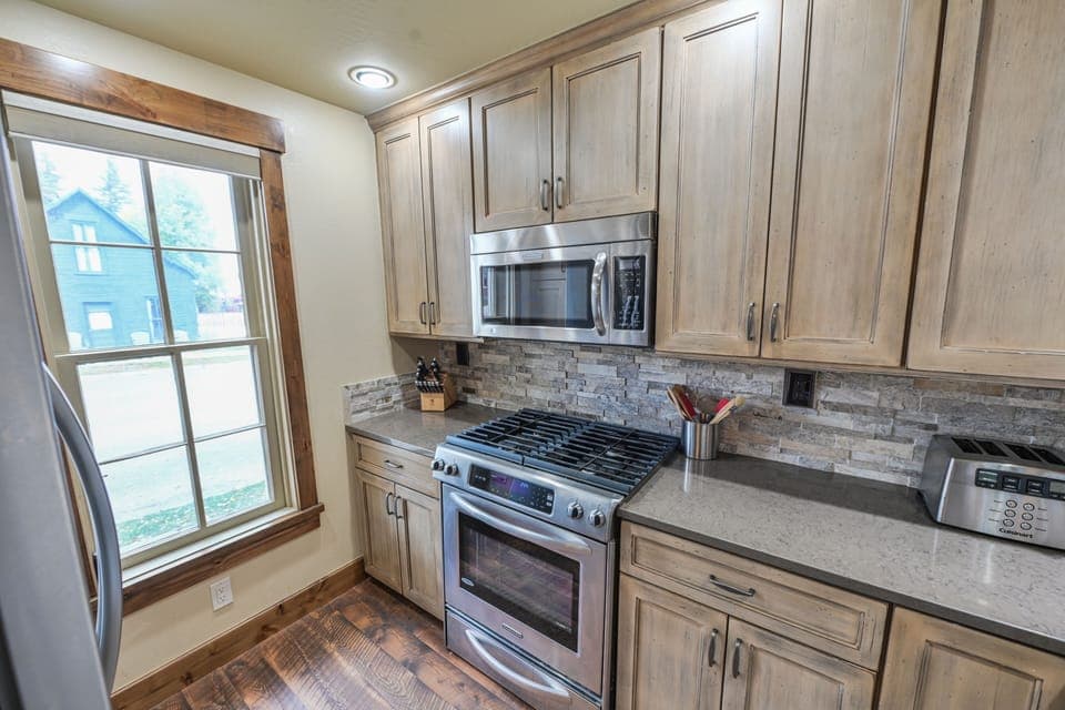 Bright and sunny fully stocked kitchen